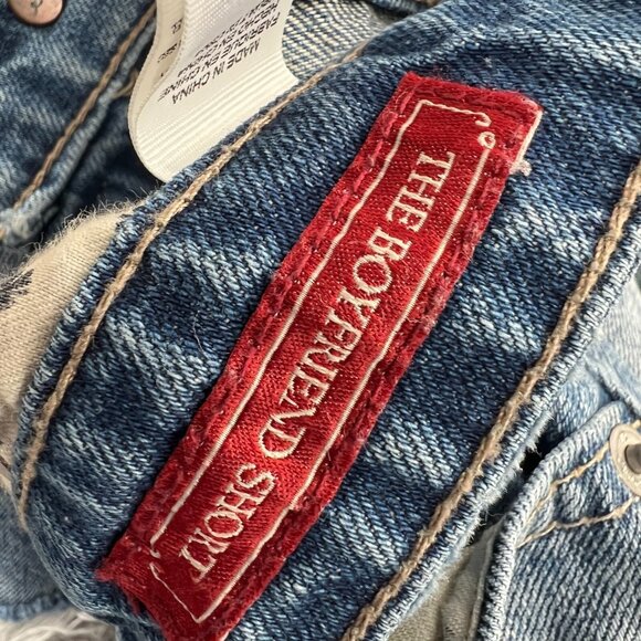 Lucky Brand Womens‎ Jean Boyfriend Shorts 2 Blue Denim Cut Off Mid Rise Pockets - Picture 9 of 16